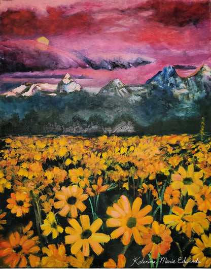 "Sunshine Fields" Original Oil Painting on Stretched Canvas