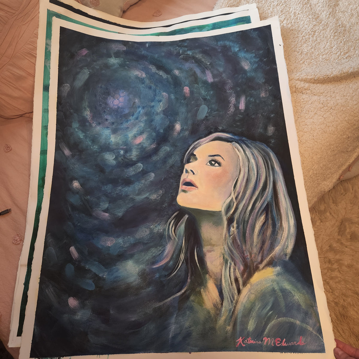"Starry Eyed Visionary" Original Mixed Media on Archival Paper