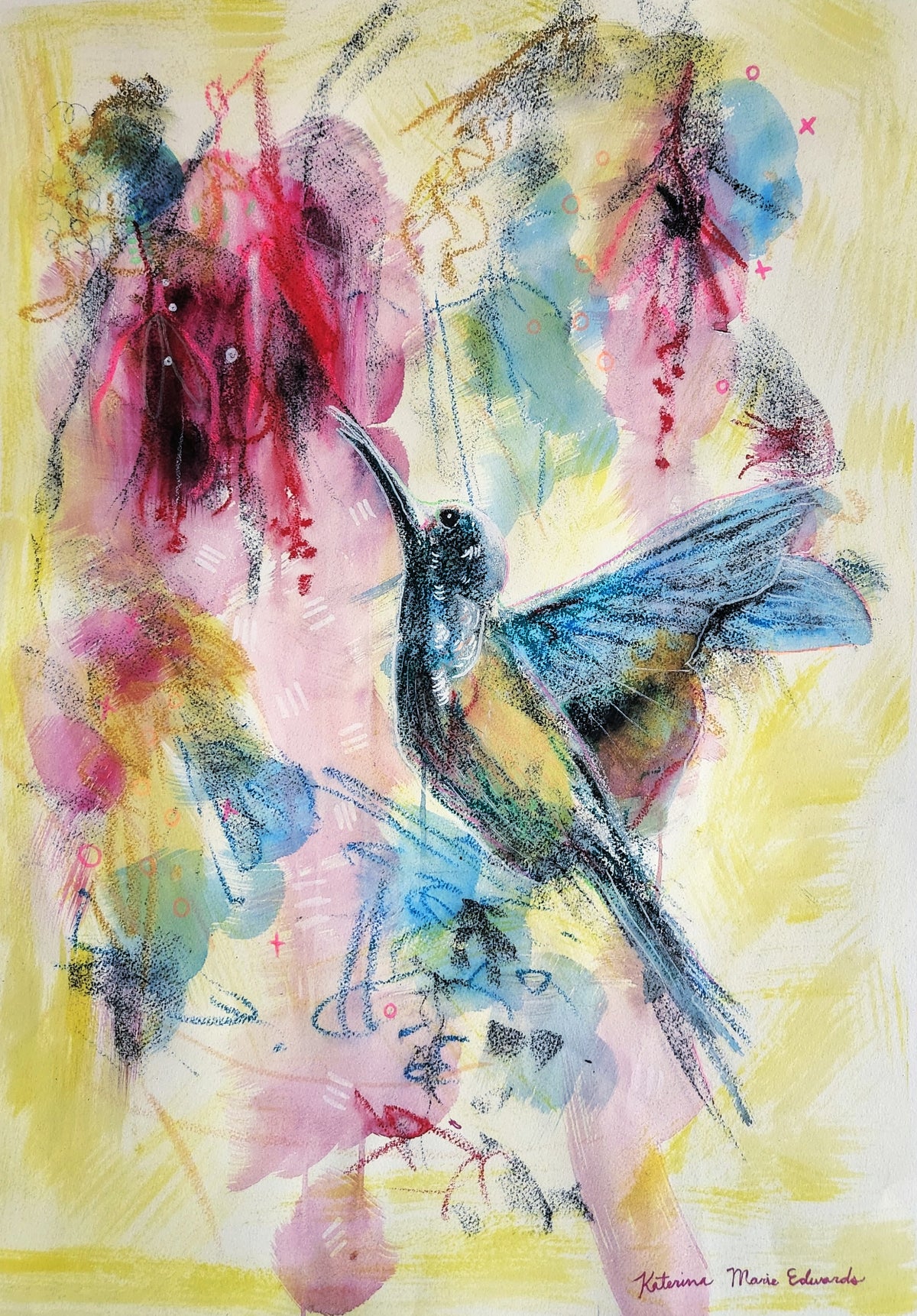 "Be Free" Original Mixed Media Painting on Archival Paper