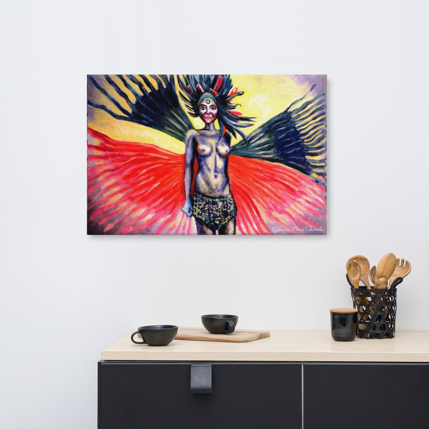 Peacock Warrior - Canvas Print